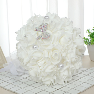 S0068R New Decoration Graduation Season Gift Lace Simulation Foam Rose Bouquet Veil - Product Image 3