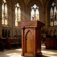 Meubles d'église en bois, pupitre d'église, lutrin, support de lecture des Écritures, pupitre de prédication, cérémonie de culte