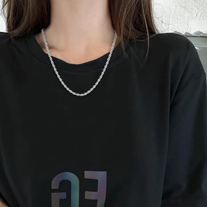 Collar de cadena torcida de acero inoxidable Unisex para hombre y mujer de 45-60cm para colgante, cadena <span class=keywords><strong>cubana</strong></span> Fina, collar con abalorio, cadena, joyería para mujer - Product Image 6