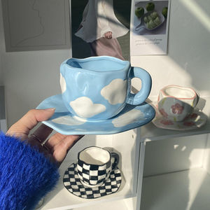 Tazas de Cerámica con Diseño de Nubes Talladas, Lindas para Regalo, Tazas de Té y Café, Coloridas, Juego de Té para la Tarde con Asa, Venta al Por Mayor - Product Image 6