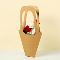 Sacs cadeaux en papier kraft avec boucle de suspension, sacs d'emballage pour bouquets marron pour la décoration de la maison, l'emballage floral et les emballages cadeaux