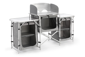 Giải trí đồ nội thất Dã Ngoại Bảng cắm trại tủ bếp gấp nấu ăn bảng nhôm hiện đại Deluxe xách tay ngoài trời 1 cái/ctn - Product Image 4