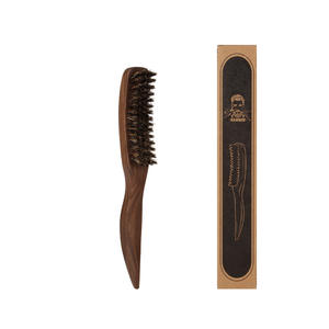 Brosse à <span class=keywords><strong>cheveux</strong></span> en bois <span class=keywords><strong>de</strong></span> noyer personnalisée pour barbe lisse, poils <span class=keywords><strong>de</strong></span> sanglier doux/moyens, brosse à <span class=keywords><strong>cheveux</strong></span> lissante pour femmes et hommes, nettoyage - Product Image 2