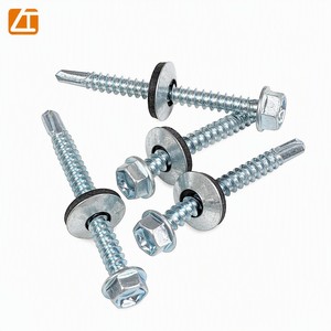 <span class=keywords><strong>Vite</strong></span> autoforante con testa esagonale e rondella in EPDM, zincata blu-bianca per pannelli sandwich e tetti metallici - Product Image 1