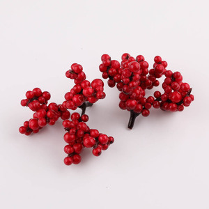 Racimo de Bayas de Espuma Roja Navideña, Fruta Artificial, Decoración para el Hogar, Accesorio para Manualidades - Product Image 3