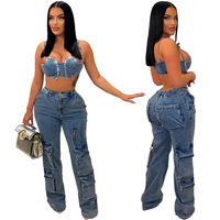 Pantalones de Mezclilla Anchos Tipo Cargo para Mujer, Estilo Colombiano Levanta Pompis, Skinny, Mom Jeans y Shorts