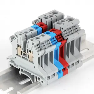 JINH-bloque de terminales de carril Din, cable eléctrico de cobre, Conector de bloques de terminales con tornillo CE Rohs UK