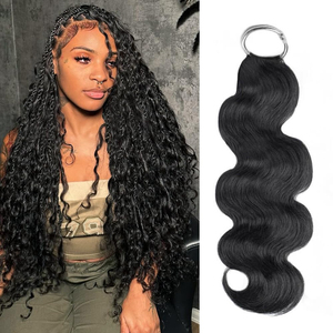 Extensiones de Cabello Humano Ondulado para Trenzar, Cabello Humano 100% Natural para Trenzas Boho, Extensiones de Cabello Humano con Efecto Pluma - Product Image 2