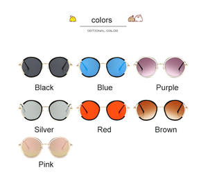 Lunettes de <span class=keywords><strong>soleil</strong></span> rondes en métal pour enfants, unisexes, à la mode, nouvelle collection 2021, pour garçons et filles - Product Image 5