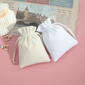 Factory <strong>Supply</strong> Ready to Ship Plush Velvet Earrings Ring Necklace <strong>Jewelry</strong> Gift Storage Bag Custom Logo Printed <strong>Jewelry</strong> Pouch - Product Image 3