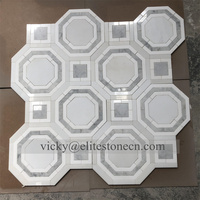 Nature Carrara Blanc Marbre Jet D'eau Hôtel De Luxe Villa Salon TV Fond Décoratif Mur Sol Mosaïque Carreaux Pour La Maison