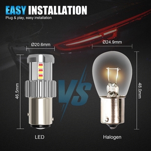 BULBTEK 3030 LED Bulb P21W <strong>PY21W</strong> PR21/4W P21/5W Auto LED Brake Light Bulb Car Lamp 1156 BA15S BAU15S T20 T25 S25 Car Lamp Bulb - Product Image 6