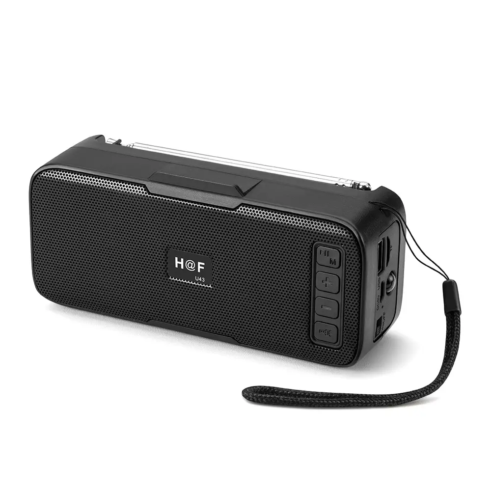 5W Solar Energy Stereo Hifi Sound Speaker FM Radio Portable Speakers USB Wireless Blue Tooth