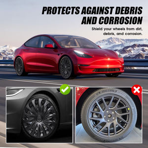 Juego de <span class=keywords><strong>tapacubos</strong></span> negro mate de 18 pulgadas, diseño simétrico, Protector de llanta, cubierta de rueda ABS para 2024 <span class=keywords><strong>Tesla</strong></span> <span class=keywords><strong>Model</strong></span> 3 Highland - Product Image 4