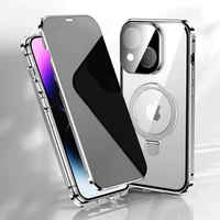 Coque de téléphone magnétique antichoc à design entièrement enveloppant à 360 degrés, usinée CNC, pour iPhone 14-17