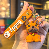 Porte-clés Adorable en PVC pour Chien de Compagnie, Breloque Patte d'Animal de Dessin Animé, Idéal pour les Amoureux des Animaux