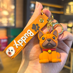 Cute Lovely Pet Dog PVC Cartoon Animal Bag Ornament <strong>Keychain</strong> Paw Print Loop Charm for Pet Lover Gifts - Product Image 5