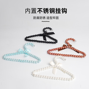 ที่แขวนเสื้อผ้าสำหรับสัตว์เลี้ยงรูปทรงไข่มุกพร้อมโบว์ แบบตะขอสี่เหลี่ยม สำหรับสุนัขและแมว สีขาว ชมพู แดงกุหลาบ ใหม่ สีทอง สีดำ - Product Image 2