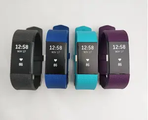 Pulseira inteligente Fitbit Charge 2, pedômetro para exercícios de frequência cardíaca, fitness GPS Charge2 chamada para dormir, caixa preta nova