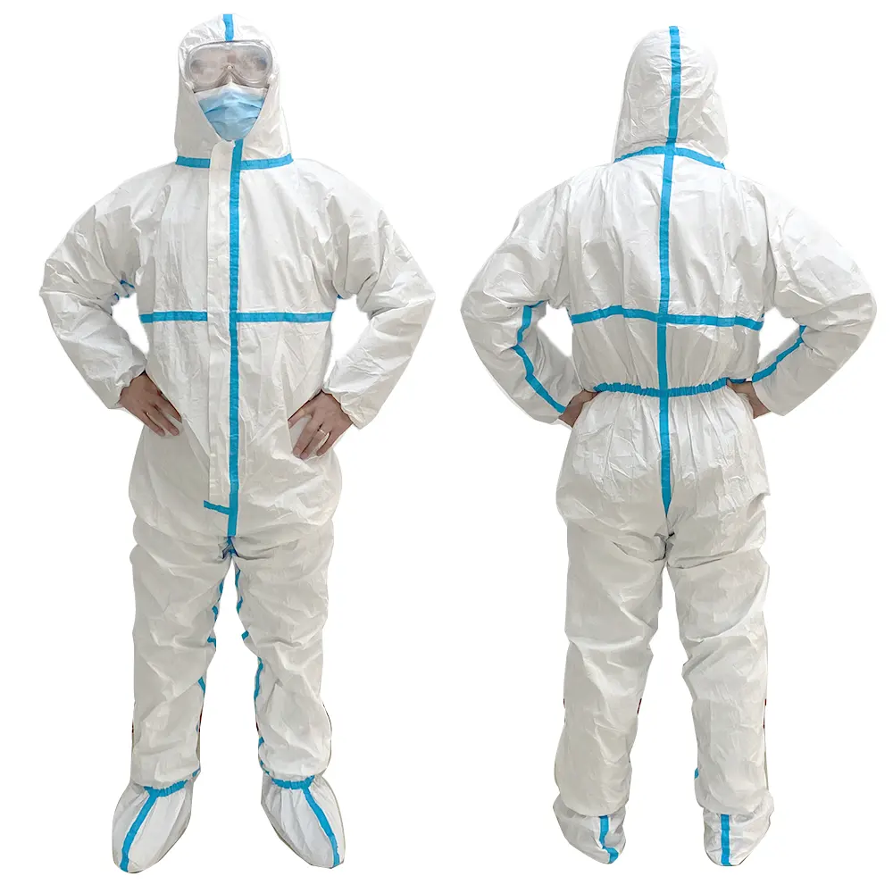 Non Woven Type 5/6 Overall Hazmat Suits Wegwerp Hazmat Suits