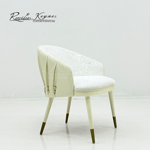 Sillón de tela con diseño personalizado de producción en gran volumen Keynes, color blanco crema, para descanso y ocio. - Product Image 4