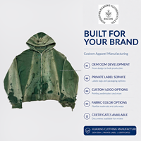 Sweat-shirt à capuche zippé vert délavé et vieilli pour homme, coupe oversize, style streetwear vintage, fournisseur de logos personnalisés OEM ODM et de marques privées