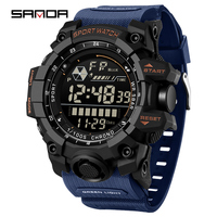 Montre de sport pour homme OEM LOGOO SANDA 6229, étanche, LED analogique-numérique, multifonctionnelle, grand cadran, montre-bracelet électronique