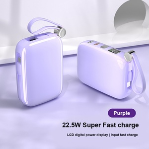 Batterie externe portable haute capacité 10000 mAh 22,5 W avec câble de charge, nouveau chargeur mobile multifonction pour extérieur, grand format portable - Product Image 3
