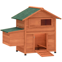 Poulailler en bois pour poules de basse-cour avec coulisseau, bac à déchets, toit en asphalte résistant aux intempéries, verrouillage sécurisé, pour petites poules, design élégant