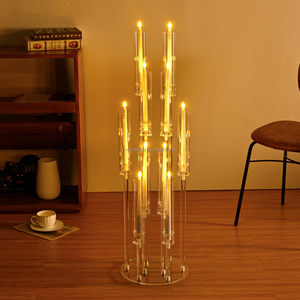 Candelabri da Matrimonio all'Ingrosso <span class=keywords><strong>per</strong></span> <span class=keywords><strong>Centrotavola</strong></span> Decorativi Colonna Alta in Acrilico e Cristallo <span class=keywords><strong>per</strong></span> <span class=keywords><strong>Tavolo</strong></span> Nuziale - Product Image 2