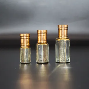 CJ Botol Kaca Parfum Minyak Esensial, Botol untuk Oud, Minyak Esensial Parfum Arab, Kristal Attar 6ML
