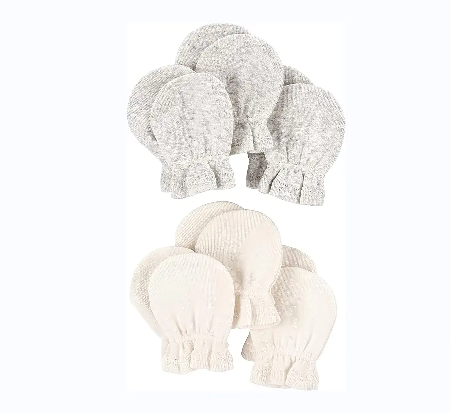 Bebek süblimasyon şapka ve eldivenler Unisex bebeklerin bebek eldivenler, 6 paket, krem Heather, 0-3 ay