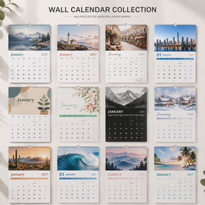 <span class=keywords><strong>Calendario</strong></span> de Pared de Papel con Logotipo Personalizado al por Mayor, Diseño de Fecha <span class=keywords><strong>Lunar</strong></span> 2027, Planificador Mensual para Regalo Corporativo de Oficina - Product Image 2