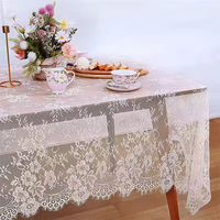 Zèle personnalisé personnalisé taille personnalisée nappe en dentelle blanche Vintage brodé dentelle couverture de Table pour la fête de mariage maison en plein air