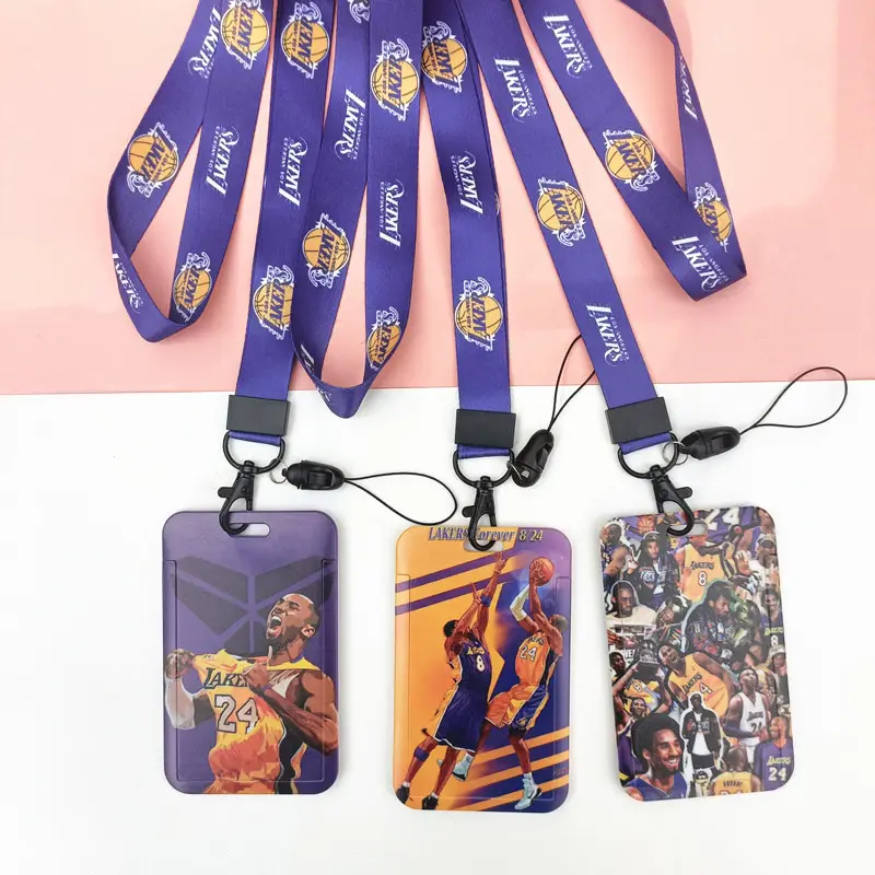 Mode Kobe Bryant Lakers Nba Kaarthouder Lanyards Telefoon Halsband Accessoires Nummer 24 Lanyard Promotionele Cadeaubon Case