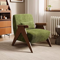 Fauteuil de jardin de style français, luxe léger, pour maison d'hôtes, salon, réception, usage domestique, vintage, en bois massif, fauteuil simple