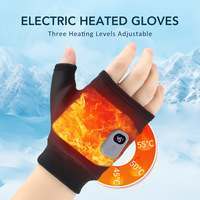 Guantes Calentadores de Manos Eléctricos Inteligentes con Pantalla Digital Visual, Impermeables para Exteriores, con Batería USB, para Ciclismo, Garaje y Hogar