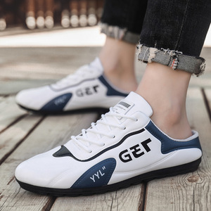 รองเท้าผู้ชายแฟชั่นใหม่สำหรับฤดูใบไม้ผลิ ระบายอากาศได้ดี พื้น PU แบบเรียบ บุผ้าใบ รองรับครึ่งเท้า สวมใส่สบาย - Product Image 4