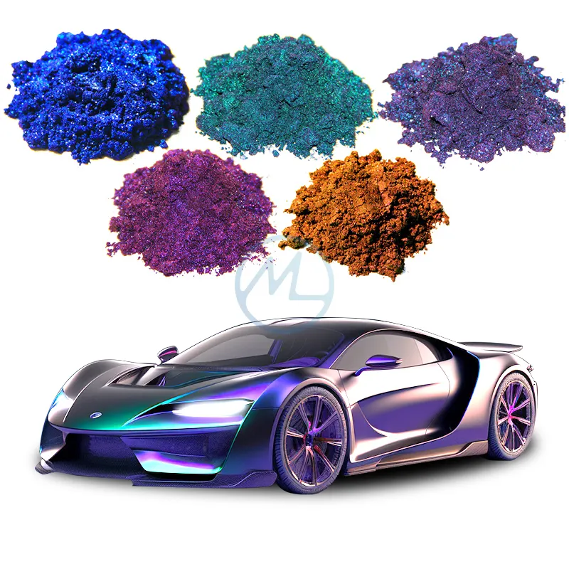 Kleur Shift Pigment Super Fotochromisch Paars Blauw Groen Kameleon Pigment Poeder Diy Auto Motorfiets Chroom Pigment Poeder