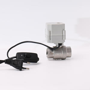 Vanne motorisée électrique à deux voies de contrôle du débit d'eau en acier inoxydable 304 220V CA ON/OFF 3/4 pouce avec prise ronde européenne - Product Image 1