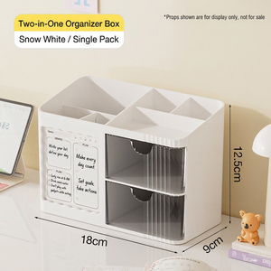 Multi-functional <b>Drawer</b> File Stand Office Desk Small Grid Pen Holder <b>Storage</b> Box Student Dormitory Home Use Shelf - Product Image 6