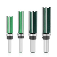 Fresa CNC de carburo con recubrimiento TiAlN de dos filos, vástago de 8 mm, para recorte y fresado de madera, con rodamiento totalmente encapsulado, OEM