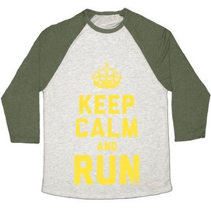 Maglietta da baseball unisex Tri-Blend Keep Calm and Run (Dark Tank) - Product Image 1