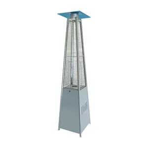 China Hot Outdoor Propane Gas Heater Garden Glass Tube Flame Pyramid Outdoor Patio Gas Heater On Sale