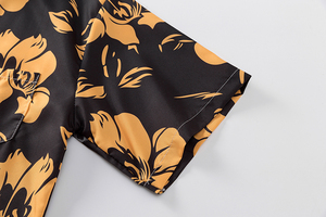 Nuova estate <span class=keywords><strong>camicia</strong></span> hawaiana Casual da uomo con bottoni a manica corta a forma floreale Oversize da spiaggia in <span class=keywords><strong>viscosa</strong></span> - Product Image 5