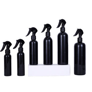 Bouteille en plastique noire à épaules arrondies, avec tête de pulvérisation noire, logo personnalisé, vide, 100 ml, 200 ml, 300 ml - Product Image 2