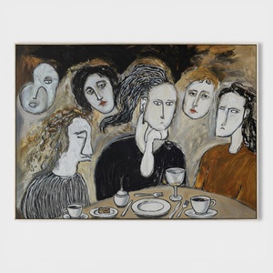 Peinture à l'huile contemporaine réaliste et chaude, texturée à l'impasto, peinte à la main, tons neutres doux, décoration murale intérieure pour la maison - Product Image 4