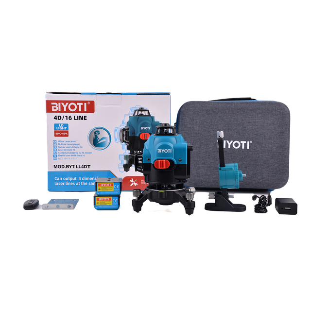 High Quality Industrial Grade BIYOTI BYT-LL4DT Laser Land Leveler Vertical Cross Line Green Beam 4D 16mm Probe Diameter Auto