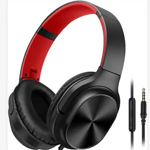 Siaran Langsung Stereo Headset Gaming Komputer Kabel Earphone Over-Ear Headphone untuk Kartu Suara Mixer Studio Rekaman