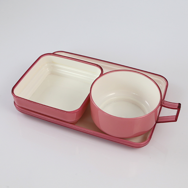 Durable Restauration En Vol En Plastique Deux Couleurs D'avion Réutilisable Ensemble de Vaisselle